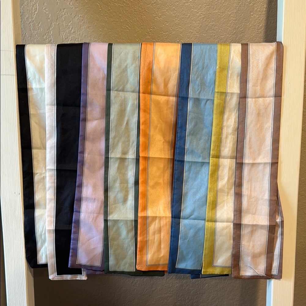 Multicolor Striped Silk Scarf Panel - Pastel & Bold Stripes
